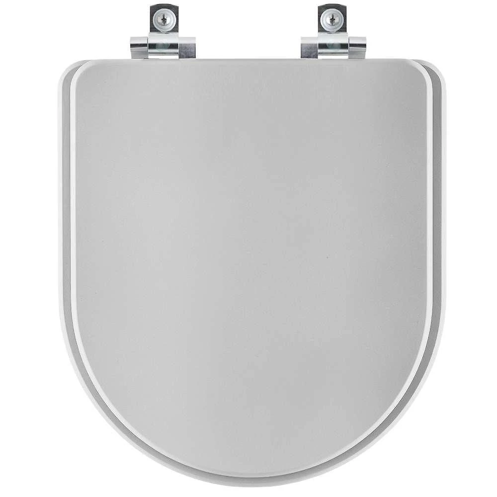 Assento Sanitário Com Amortecedor Omega Cinza Real Para Vaso Deca