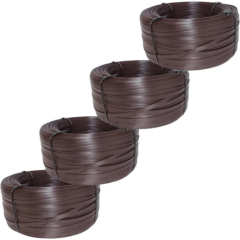 Fibra Sintética Junco 10mm Rolo 450m Marrom Kit 4 Rolos Trama Original