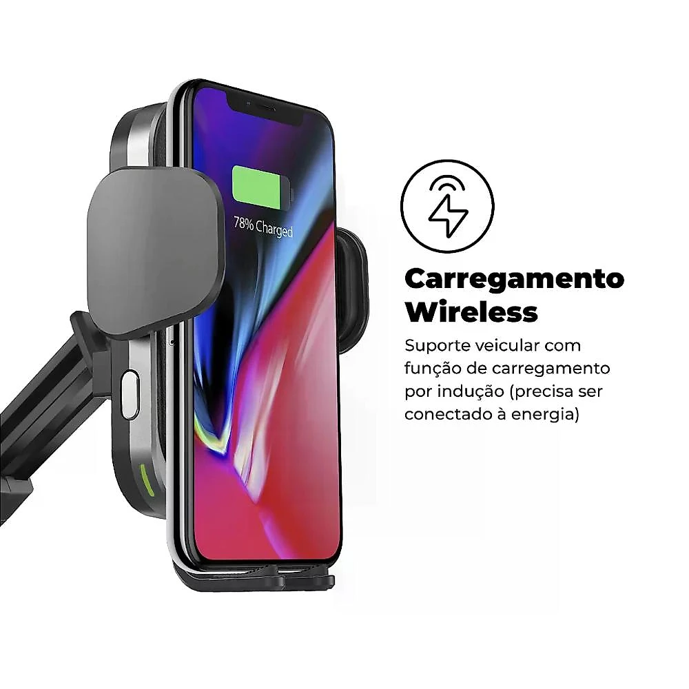 Suporte Veicular sem fio Wireless - Tank Car no Atacado - Caixa Fechada 10 Unidades - Gshield