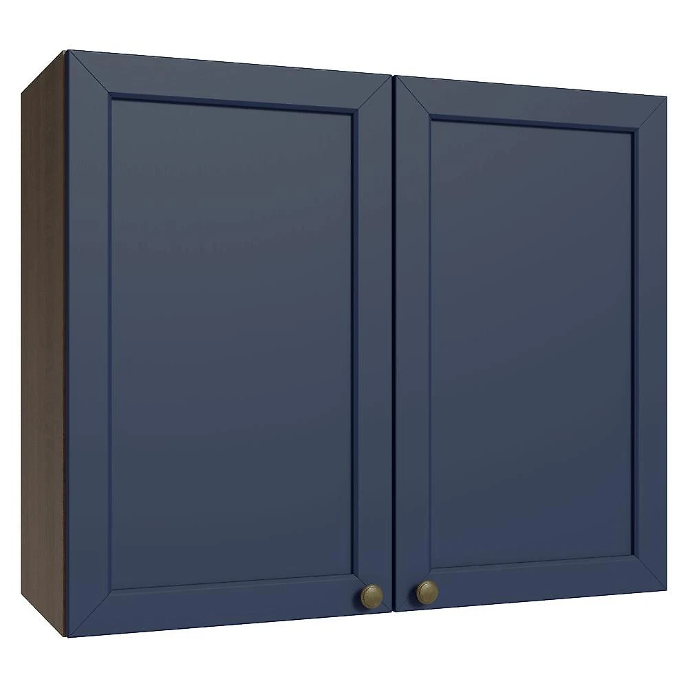 Armário aéreo 80 cm 2 portas rustic/azul vik madesa