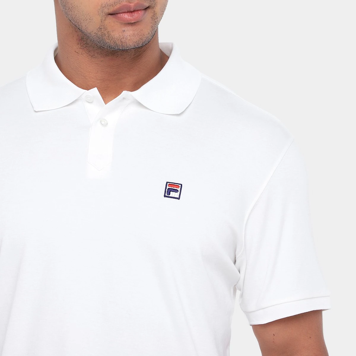 Miniatura Camisa Polo Fila Italian Fit Pima Masculina Off White - G