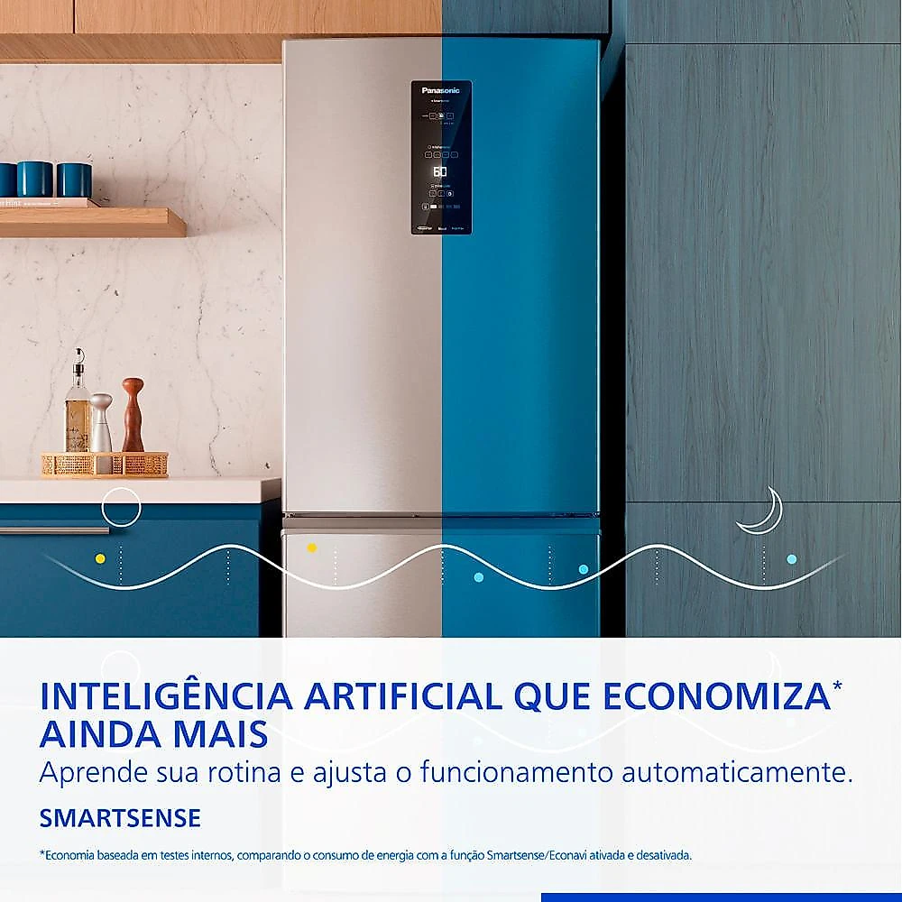 Geladeira Intuitive+ Panasonic BB64 Aço Escovado Inverse Frost Free 475L Inverter A - NR-BB64PV2XC Bivolt