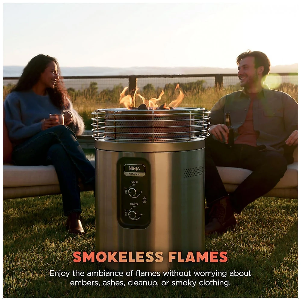 Ninja Fireside360 Aquecedor Externo e Fogueira Portátil com 3 Modos, Aço Inoxidável, 80.000 BTUs