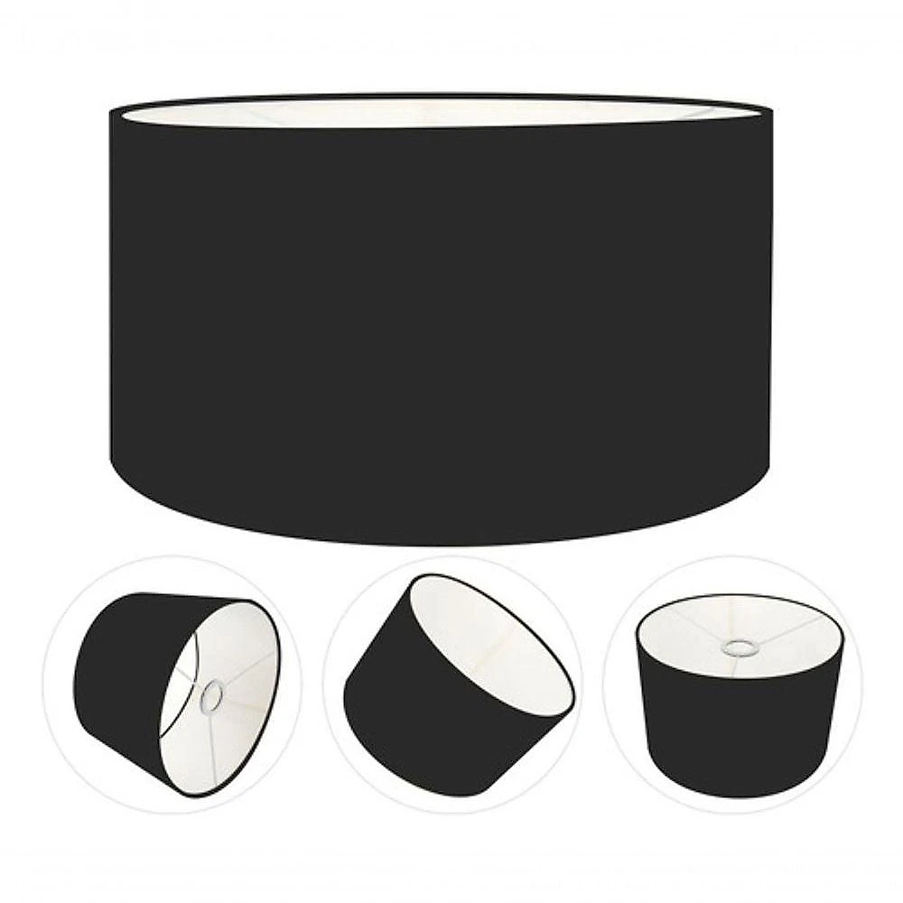 Cúpula para Abajur e Luminária Cilíndrica CP-7025 em Tecido Resistente à Maresia Preto Vivare Brasil webcontinental-7908138288167