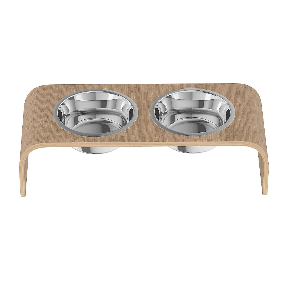 Comedouro bebedouro com suporte p bend prata