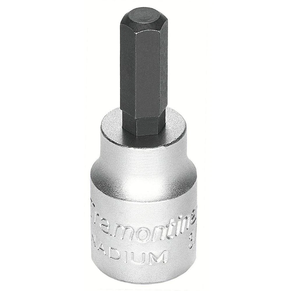 Soquete Em Aço Cromo Vanádio Ponta Hexagonal 3 Mm - Encaixe 3/8" Tramontina Pro Tramontina