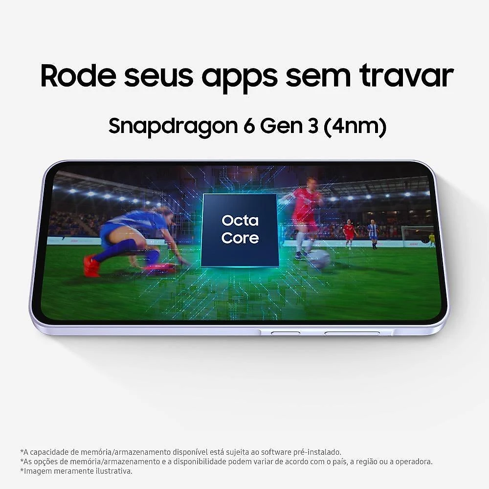 Smartphone samsung galaxy a36 5g violeta 128gb, 6gb ram, câmera tripla até 50mp, tela super amoled 6.7", ip67, nfc, recursos ai e snapdragon 6 gen 3
