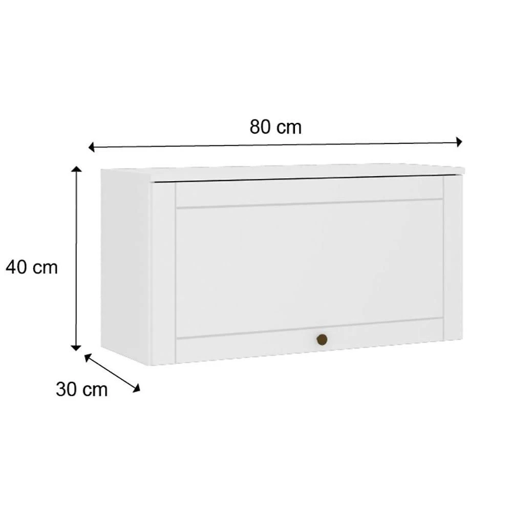 Miniatura Armário De Geladeira Para Cozinha Bella 2603 Com 1 Porta Basculante 80cm Nogal Cinza
