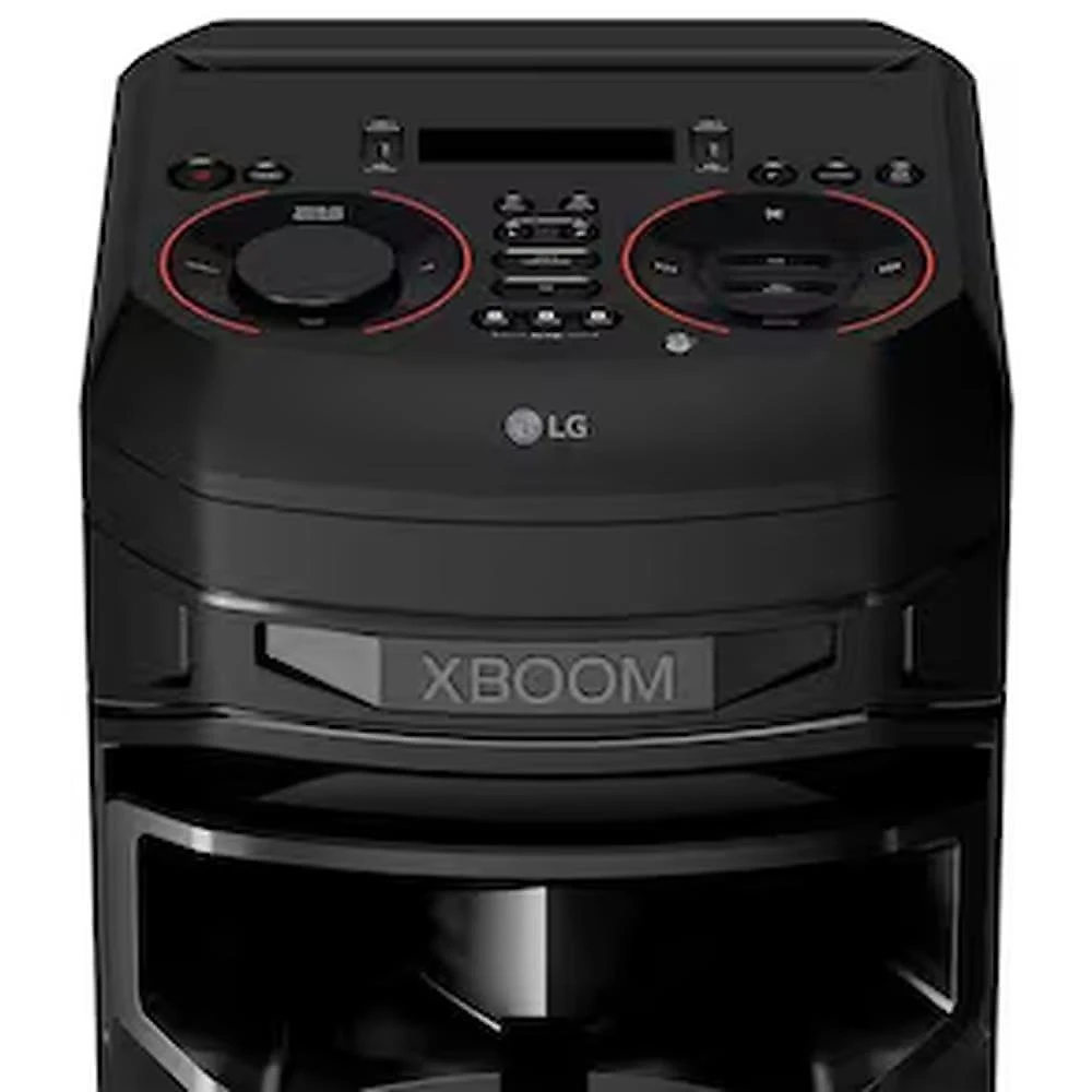 Torre de som lg xboom rnc9 com bluetooth, karaokê, entradas de microfone, guitarra e alto-falantes duplos