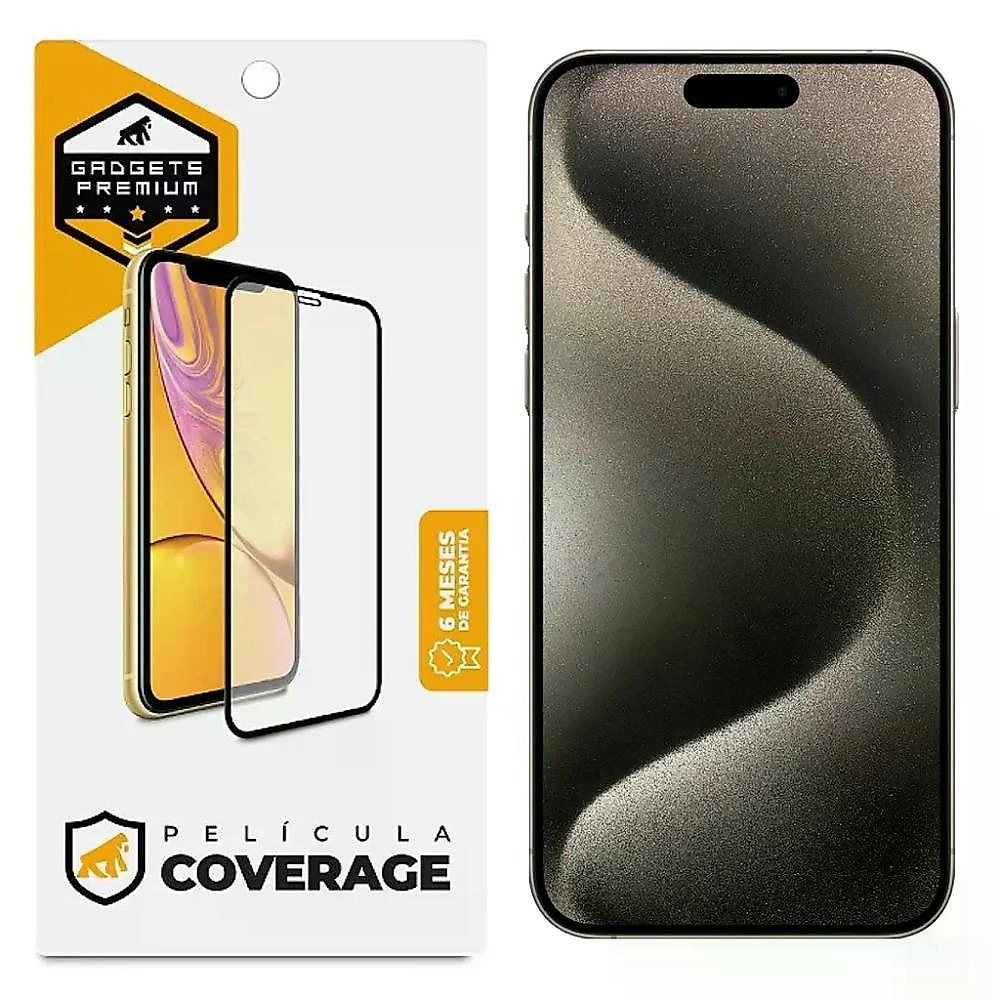 Kit Capa Urus Branca e Pelicula Coverage 5D Pro Preta para iPhone 15 Pro Max - Gshield