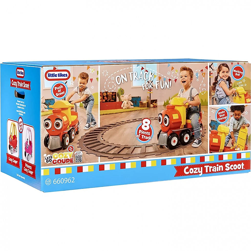 Trem Divertido com Trilho Little Tikes com zenamento no Assento e Sons para Crianças de 1 a 5 Anos