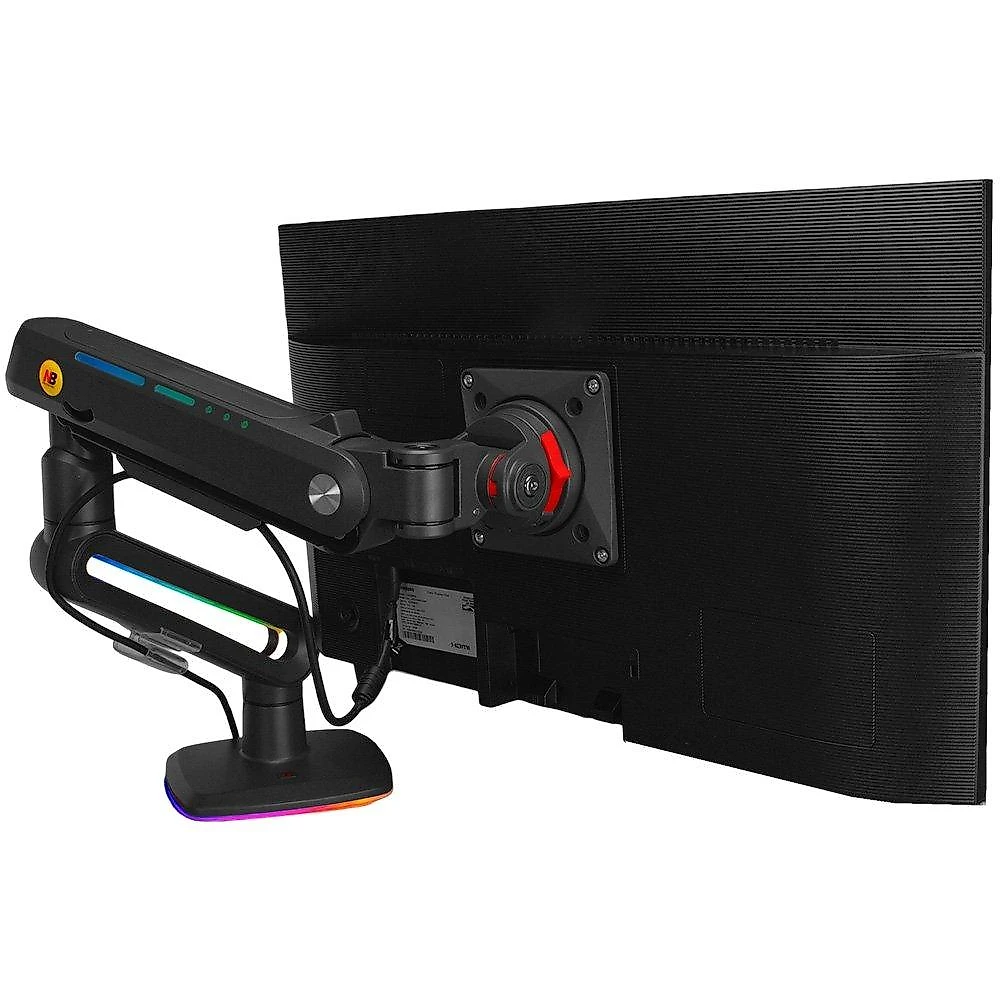 Suporte de Mesa Articulado Gamer para Monitor de 32" a 60" North Bayou, com Pistão a Gás, RGB, Preto - F6 NB