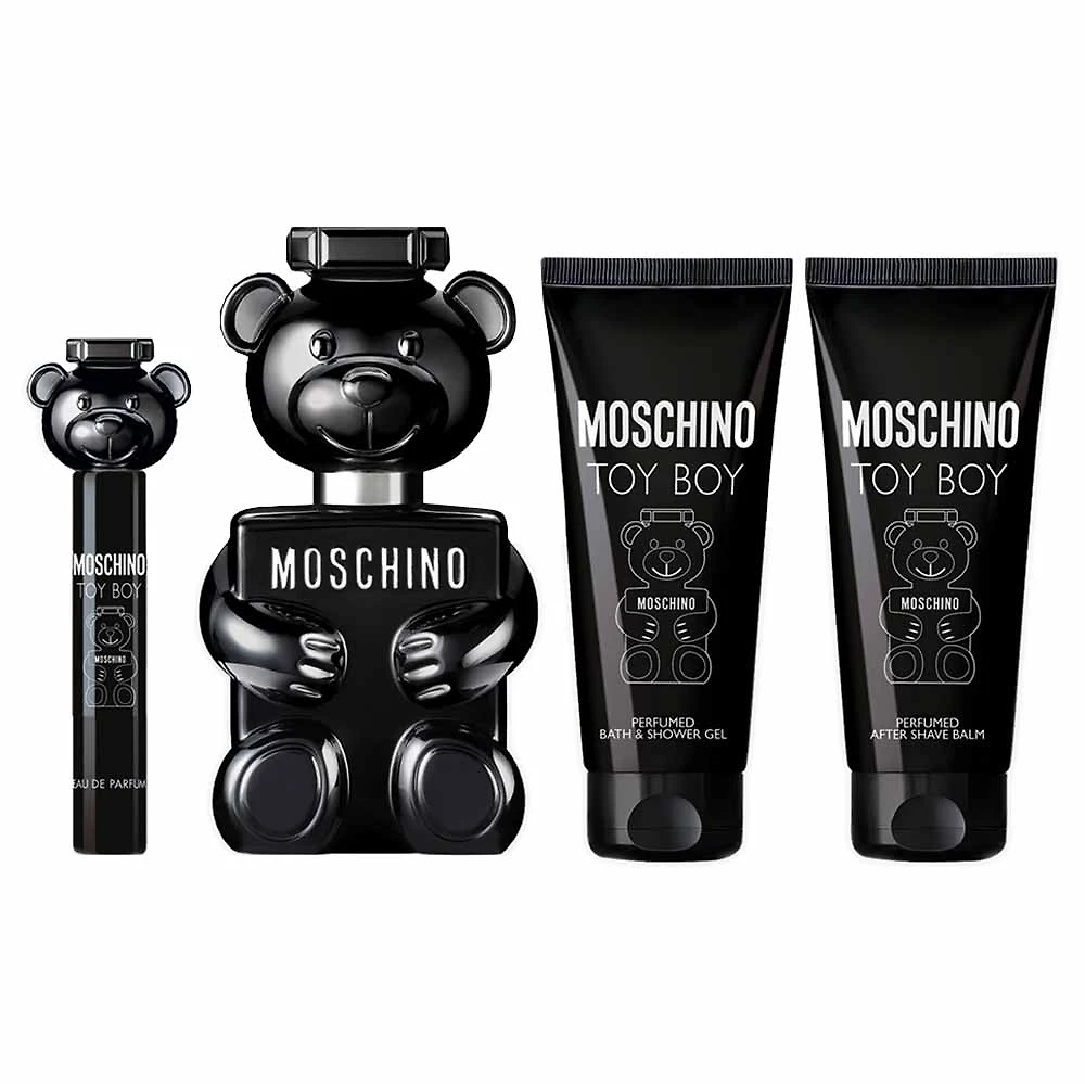 Miniatura Coffret Moschino Toy Boy Kit - Perfume Masculino EDP + Shower Gel + Shave Balm + Travel Spray Kit