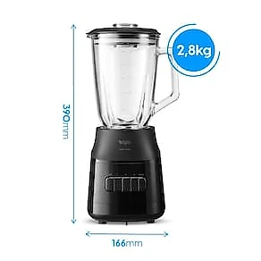 Liquidificador Elgin Super Force Preto 900W 3 Velocidades Jarra de Vidro 1,9L Função Pulsar 110V