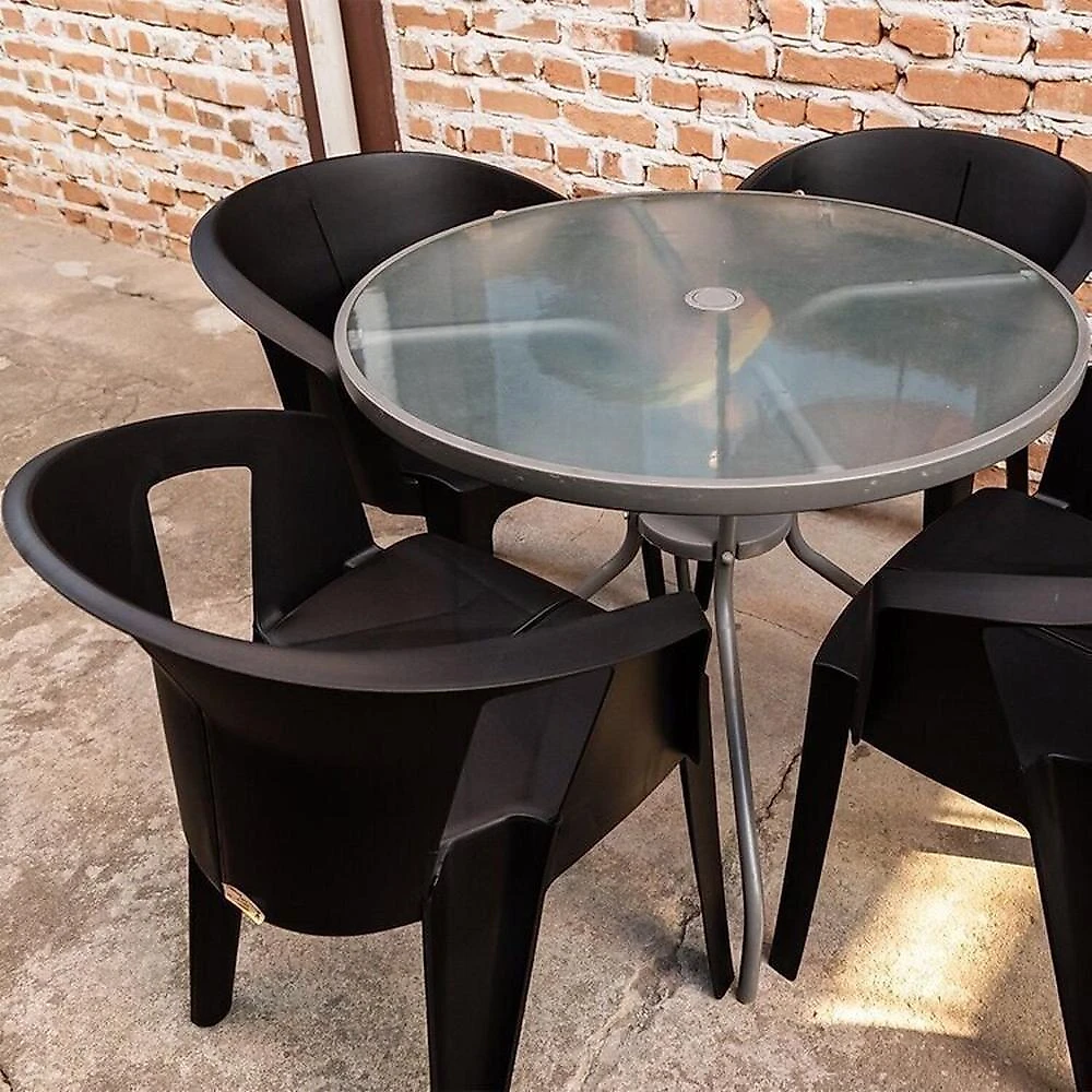 Conjunto com 2 Cadeiras Una Preto