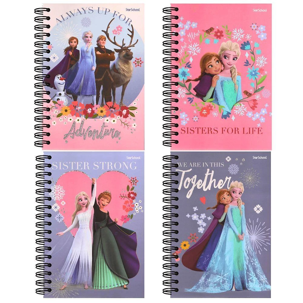 Caderno Espiral Capa Dura Jandaia Frozen - Starschool 80 Folhas Pautadas 1 Matéria Branco