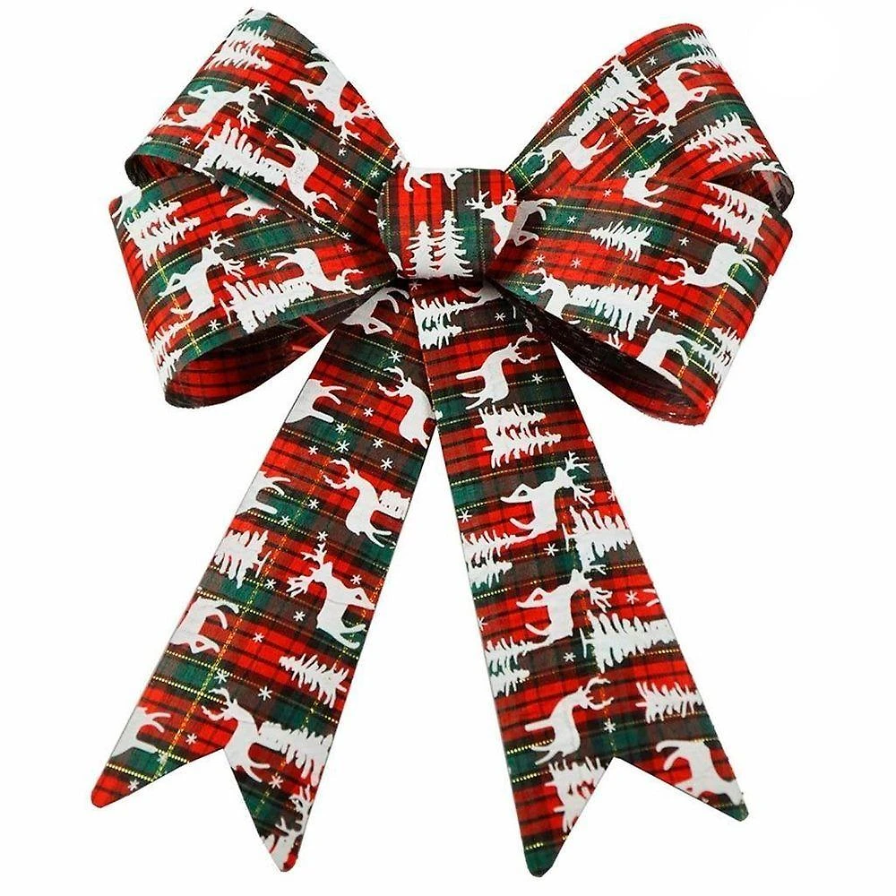 Kit 6 Enfeites árvore Natal Laço Decorado Figuras Natalinas 28,5 Cm