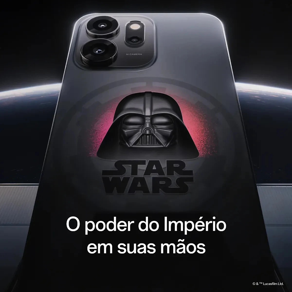 Smartphone OPPO Reno 14F 5G Dark Side 256GB 24GB RAM (12GB + 12GB RAM Virtual ) Bateria 6000 mAh Câmera AI 50MP NFC IP69 Preto
