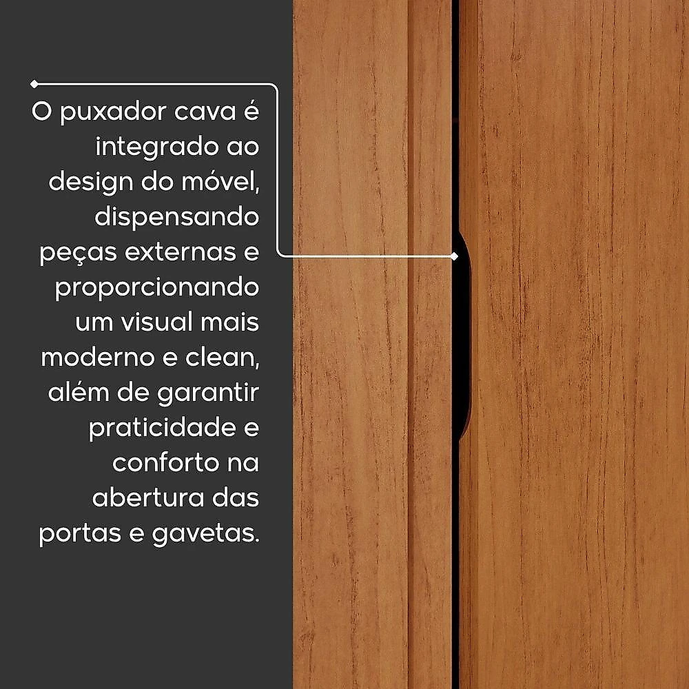 Cômoda 2 Portas 4 Gavetas Mdf Polidoro Rubi
