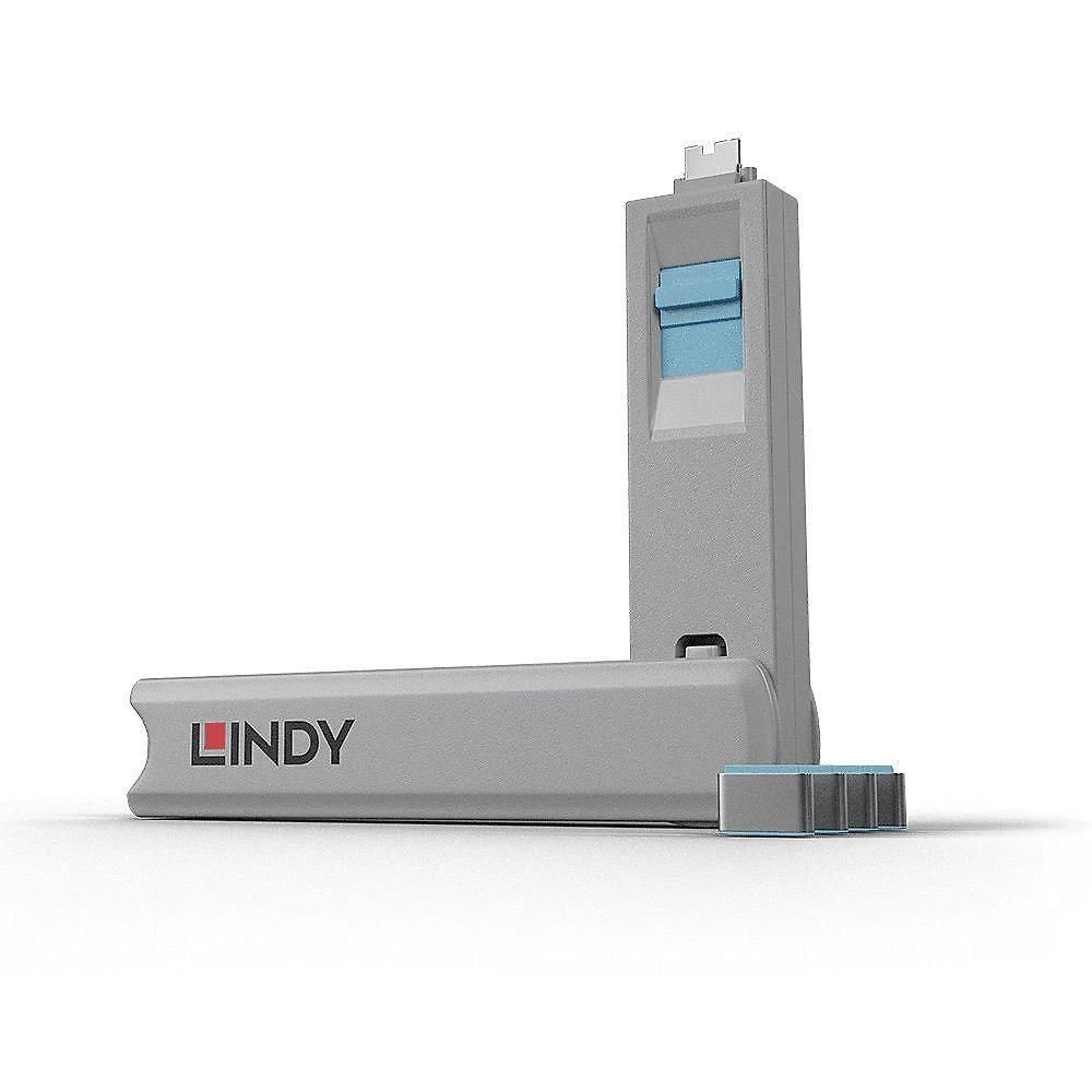Bloqueador De Portas Usb-c 1 Chave Mais 4 Bloqueadores - Azul (lindy)