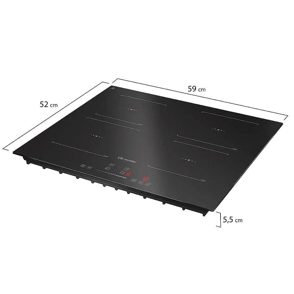 Cooktop Mueller 4 Bocas De Indução Com Turbo MCN4BK 220V
