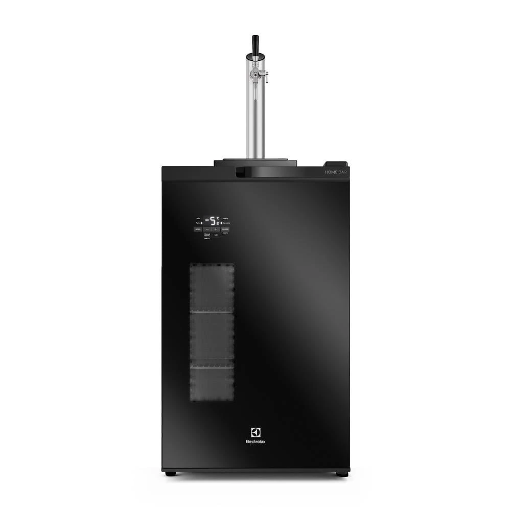 Cervejeira home bar electrolux eb10c frost free 100l com torre de chopp porta de vidro preta