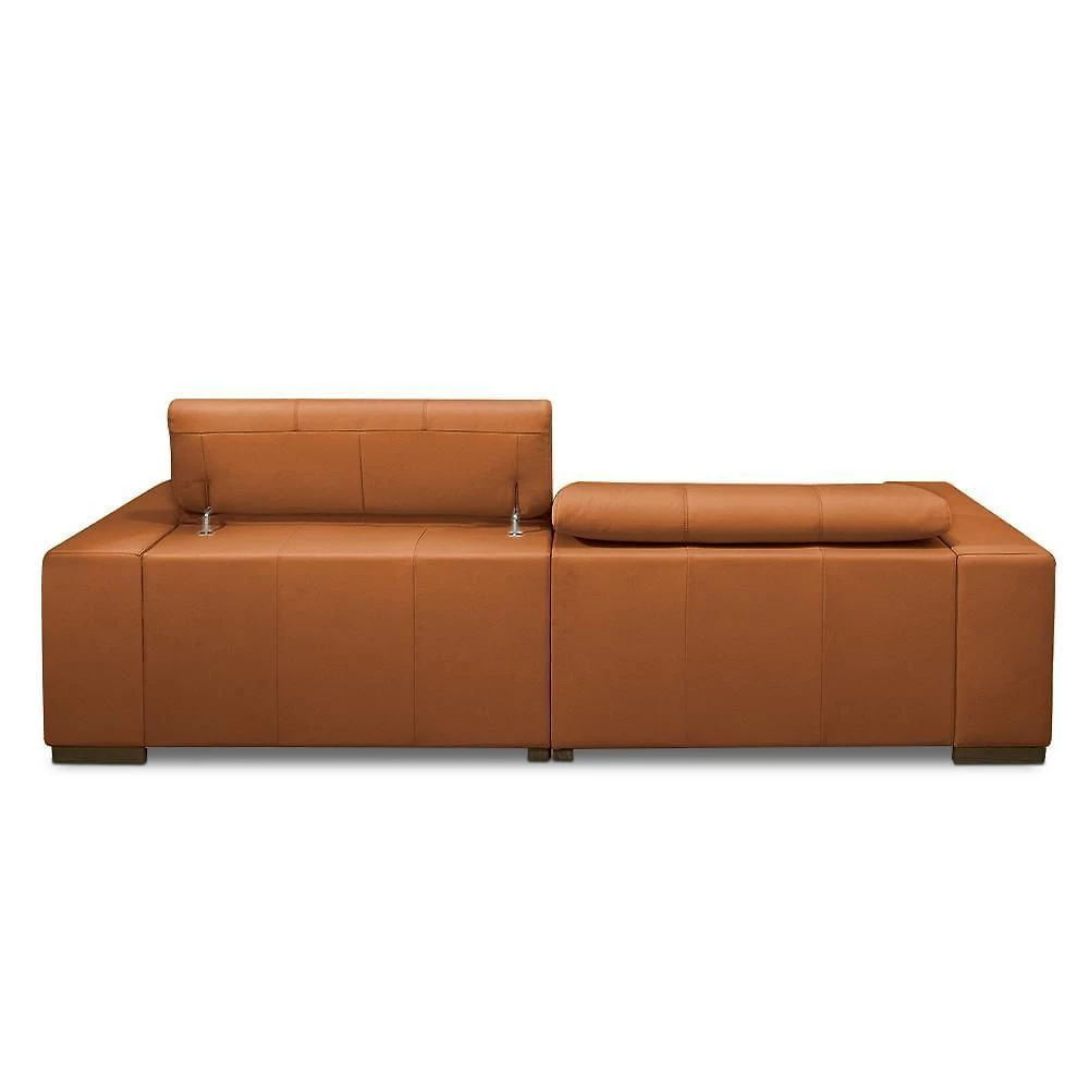 Miniatura Sofá Decorativo Barbosa 5 Lugares Sala De Estar 290cm Reclinável E Retrátil Couro Conhaque