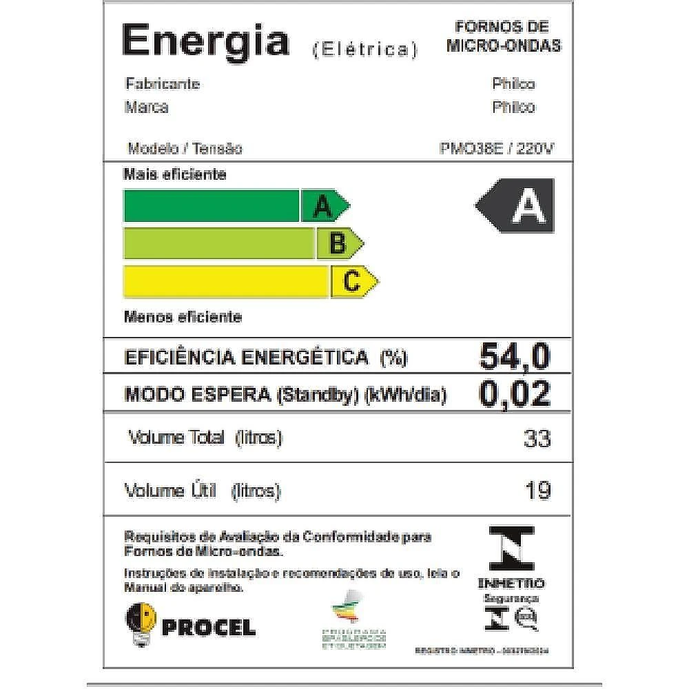 Micro-ondas philco espelhado 33l 220v pmo38e