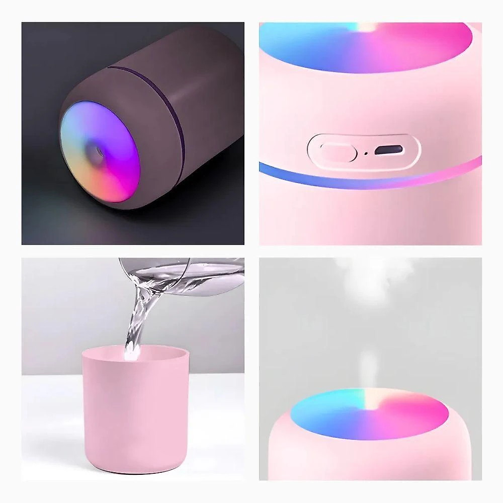 Umidificador Portátil Ultrassônico Com Função Luminária, Vaporização Silenciosa E Design Compacto - 300ml