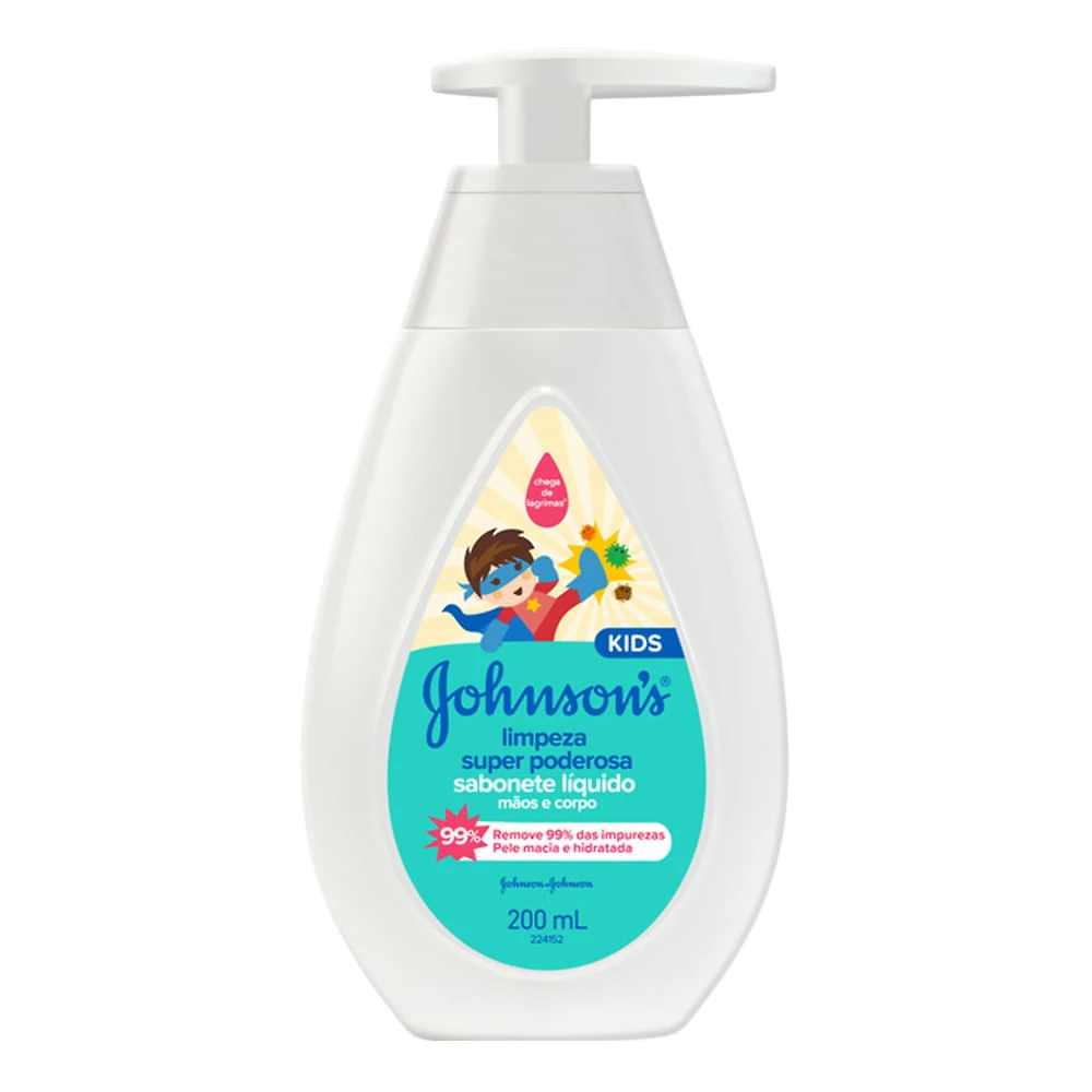 Sabonete Líquido Johnson's Kids Limpeza Super Poderosa 200ml