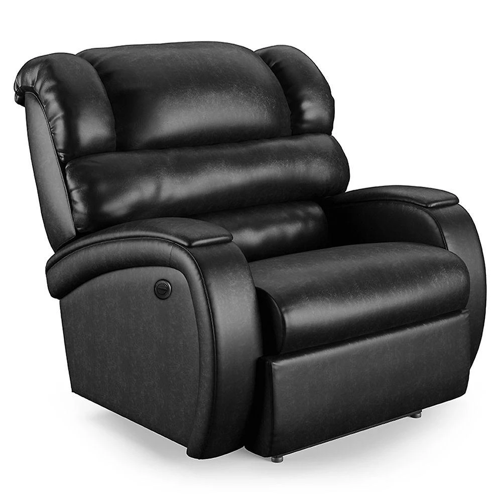 Poltrona Do Papai Reclinável Napoli Power Elétrica Pu Preto Brilho Fh1