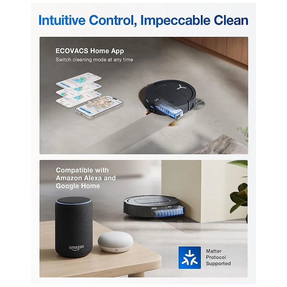 Robô Aspirador e Passa Pano ECOVACS DEEBOT T80 OMNI Preto com Estação 10 em 1 e Sucção 18.000Pa 110V