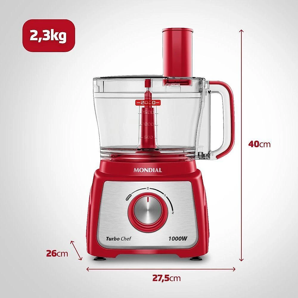 Multiprocessador Turbo Chef 5 Em 1 Mondial Mpn-01-r Multiprocessador Mpn-01-r 220v/60hz .