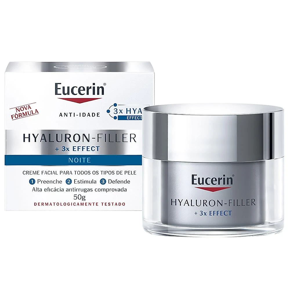 Creme facial antirrugas noite eucerin hy-filler 3x effect 50ml