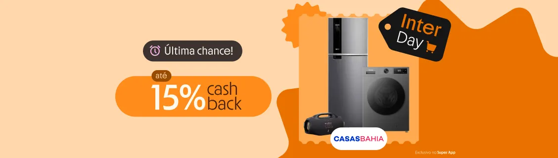Casas Bahia com até 15% de cashback