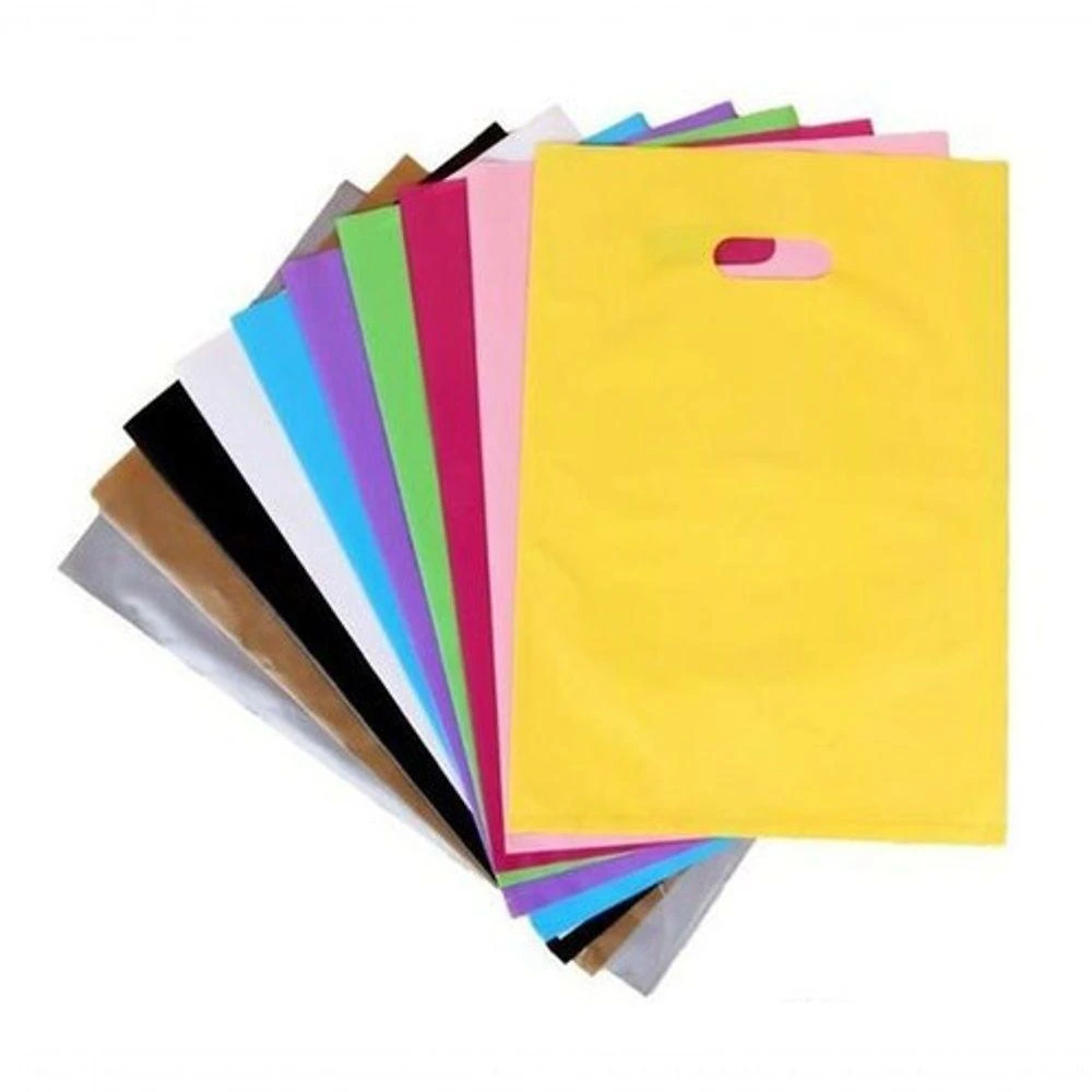Sacola Plástica Reciclada 30x40 Alça Vazada 65 un 1KG com Gramatura 0,12 Cores Sortidas Higipack