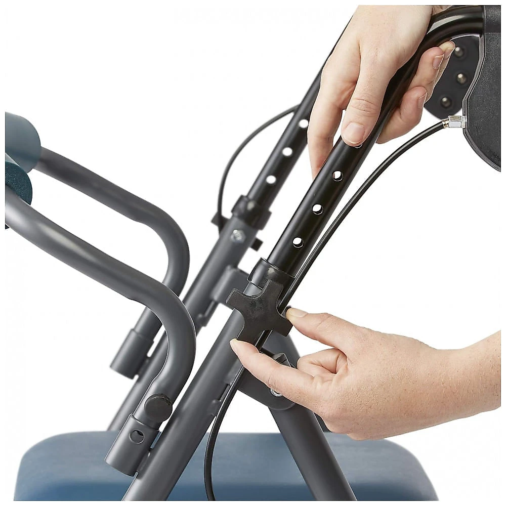 Andador Adulto Idoso com Apoio de Braço, Assento Acolchoado e Cesto, Suporta até 158 Quilos, MEDLINE MDS86850ESAB, Azul