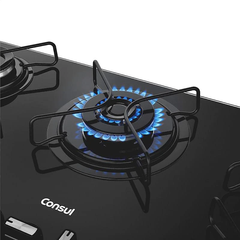 Cooktop 5 Bocas a Gás Consul com Queimadores Especiais e Mesa de Vidro CDS75AE Bivolt Bivolt
