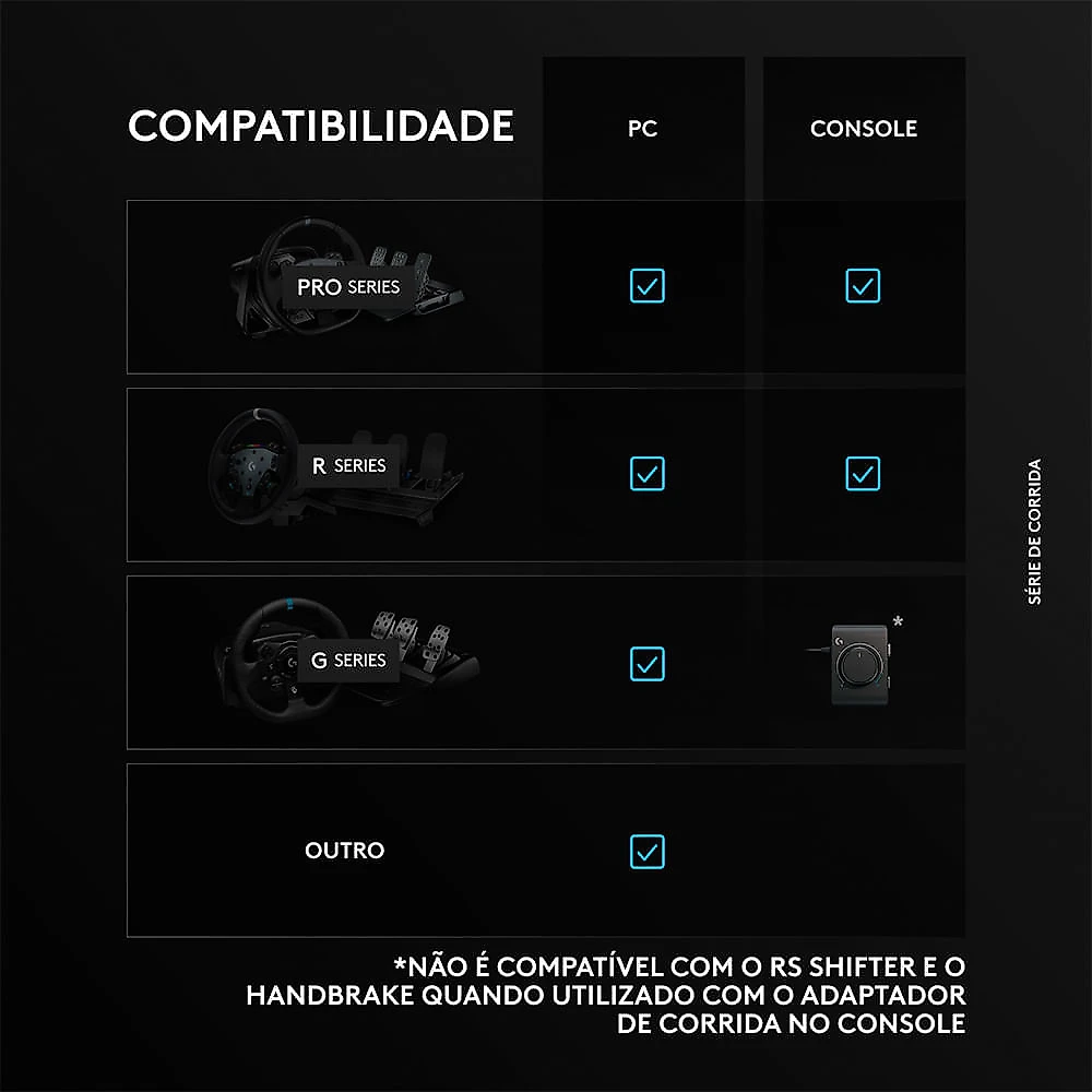 Câmbio Logitech G RS H-Shifter para Consoles e PC, Compatível com Base do Volante RS50 e PRO - Preto