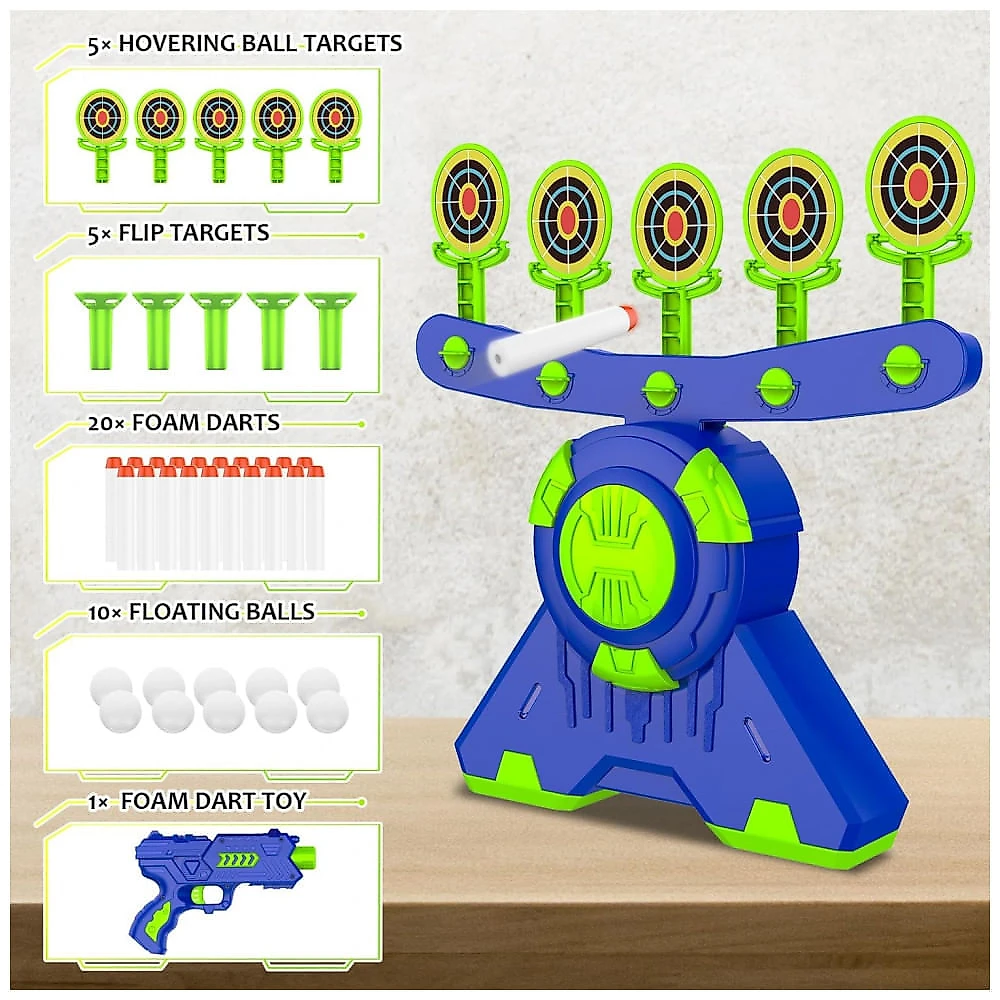 GMAOPHY Brinquedo de Tiro com Bola Flutuante e Alvo Luminoso - Kit Completo com 10 Bolas e 5 Alvos para Crianças