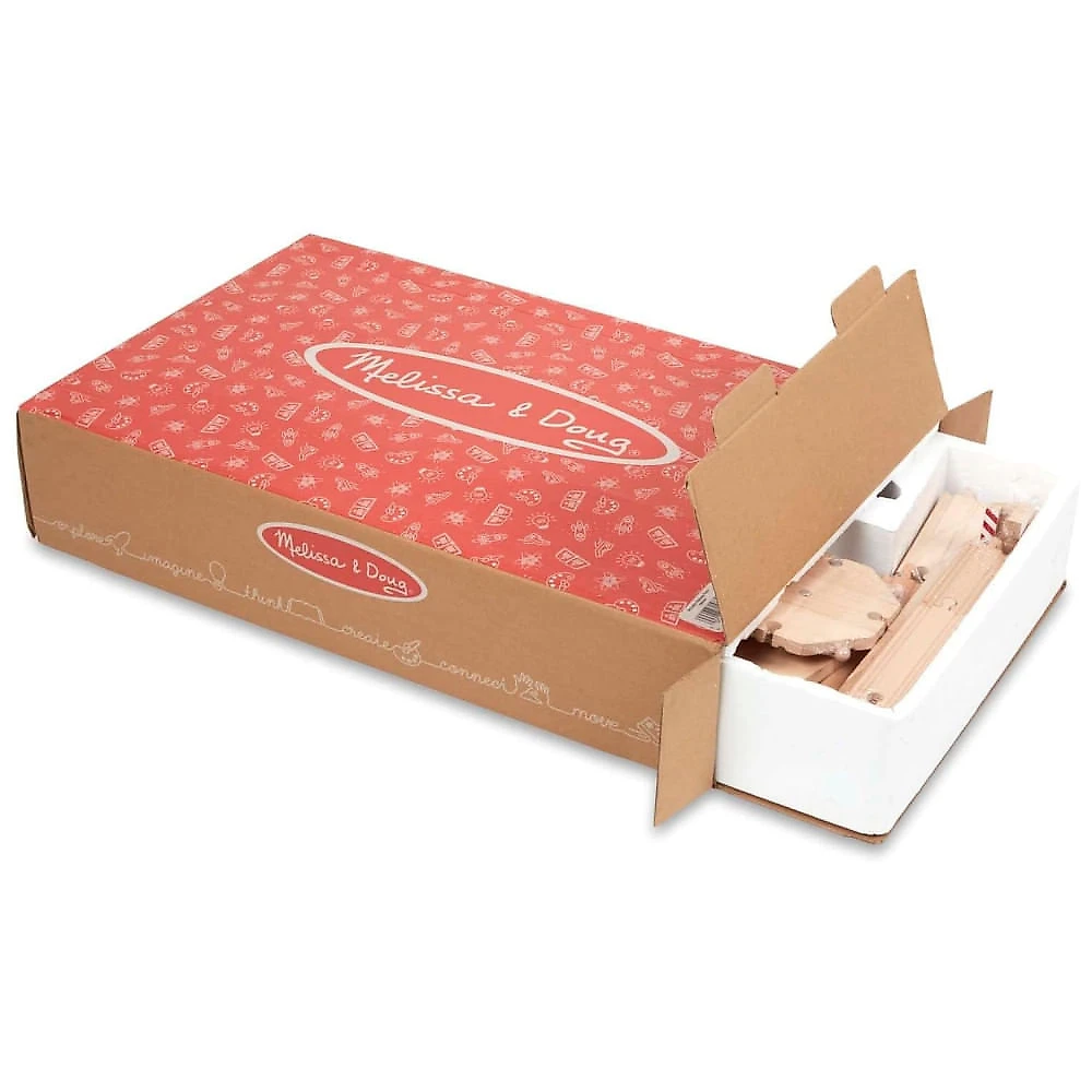 Kit Ferroviário Infantil de Madeira com 130 Peças Ideal para Crianças a Partir de 3 Anos, Melissa & Doug
