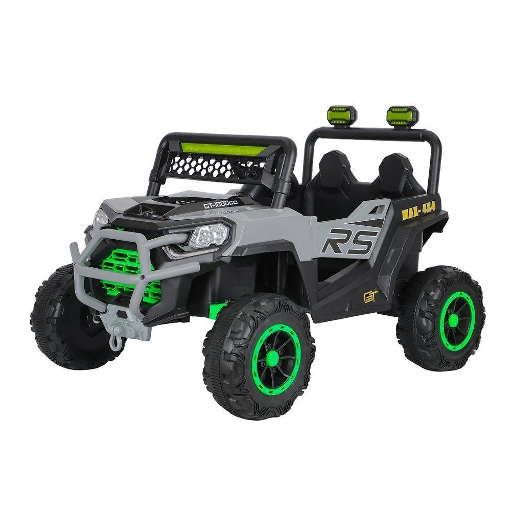 Carrinho Elétrico Infantil Jipe Force com Faróis LED Cinza Unitoys