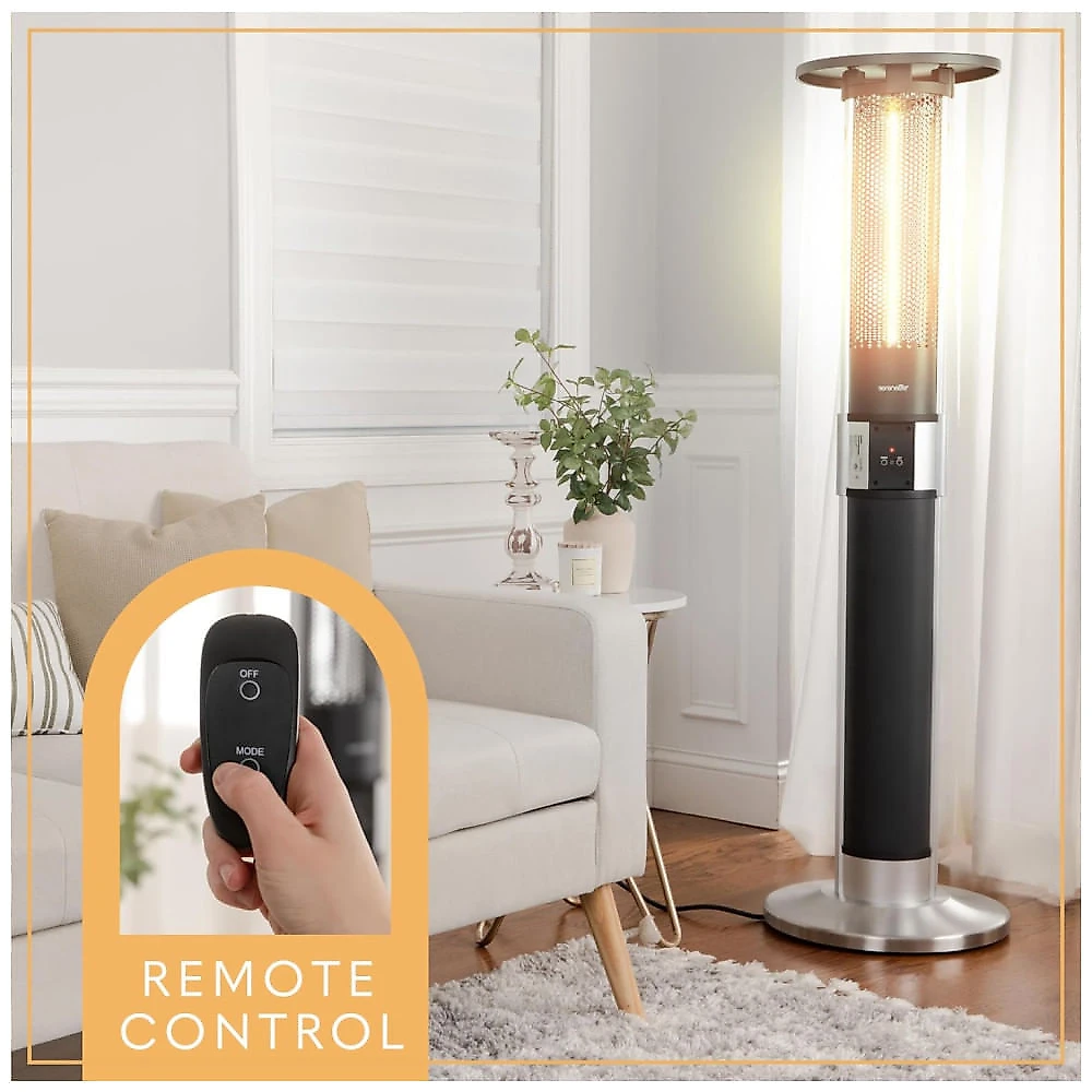 Aquecedor Externo Elétrico Infravermelho com Controle Remoto e Proteção Contra Tombamentos, 110V 1500W, Serene Life, Pr...