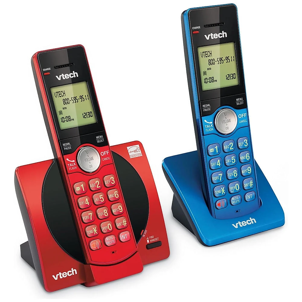 Telefone sem Fio VTech com 2 Aparelhos para Casa, Identificador de Chamadas e Viva-Voz, Visor Iluminado, Modo ECO Silencioso - CS69192R 2 Aparelhos