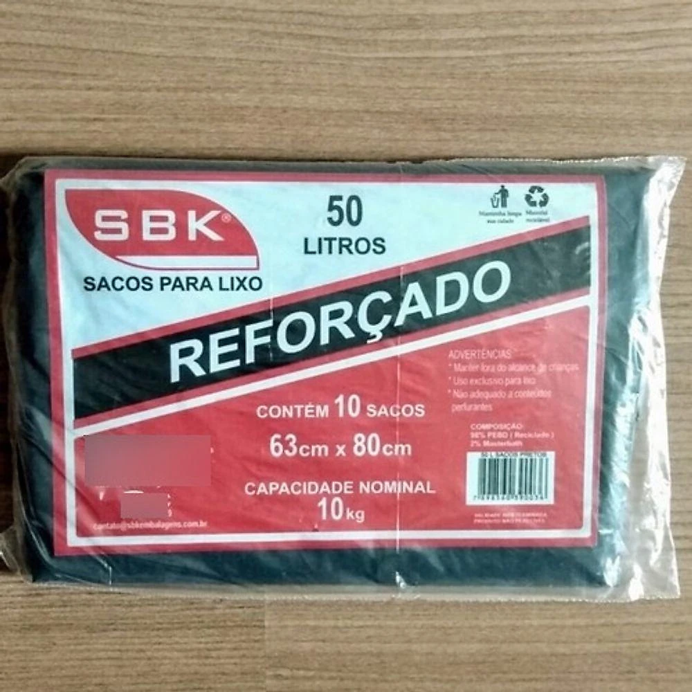 Saco de Lixo Preto 30litros Reforçado 100unidades Abnt em Polietileno para Uso