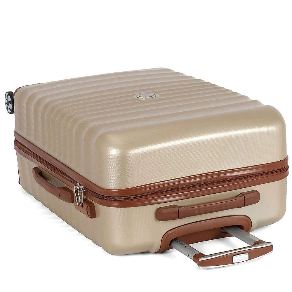 Mala Bordo 10kg De Mão Viagem Expansiva Policarbonato Rodas Duplas 360º - Colorado - Polo King Champanhe