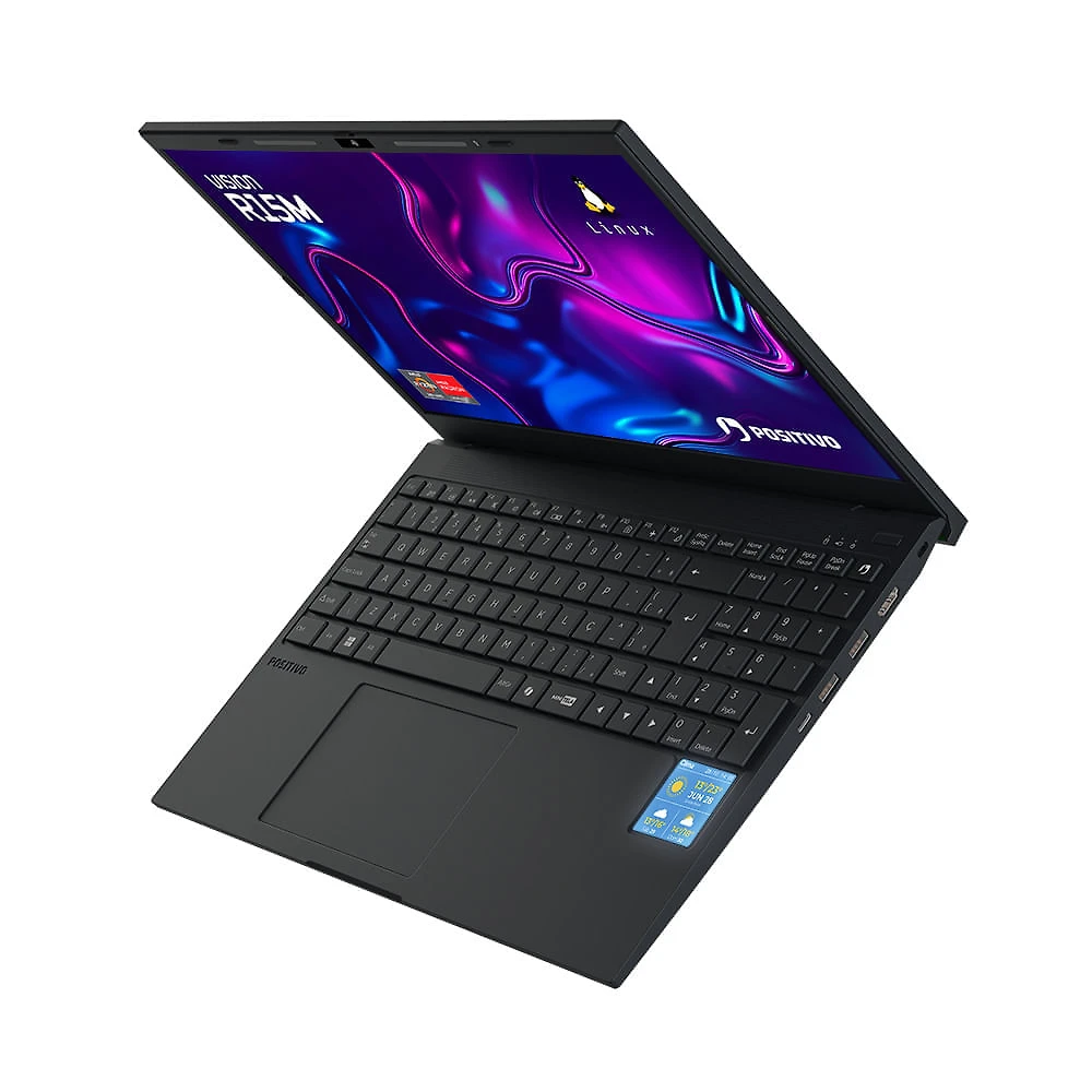 Miniatura Notebook Positivo Vision R15M AMD® Ryzen 5-5625U Linux 16GB RAM 512GB SSD Wi-Fi 6 15” Full HD IPS Minitela - Preto
