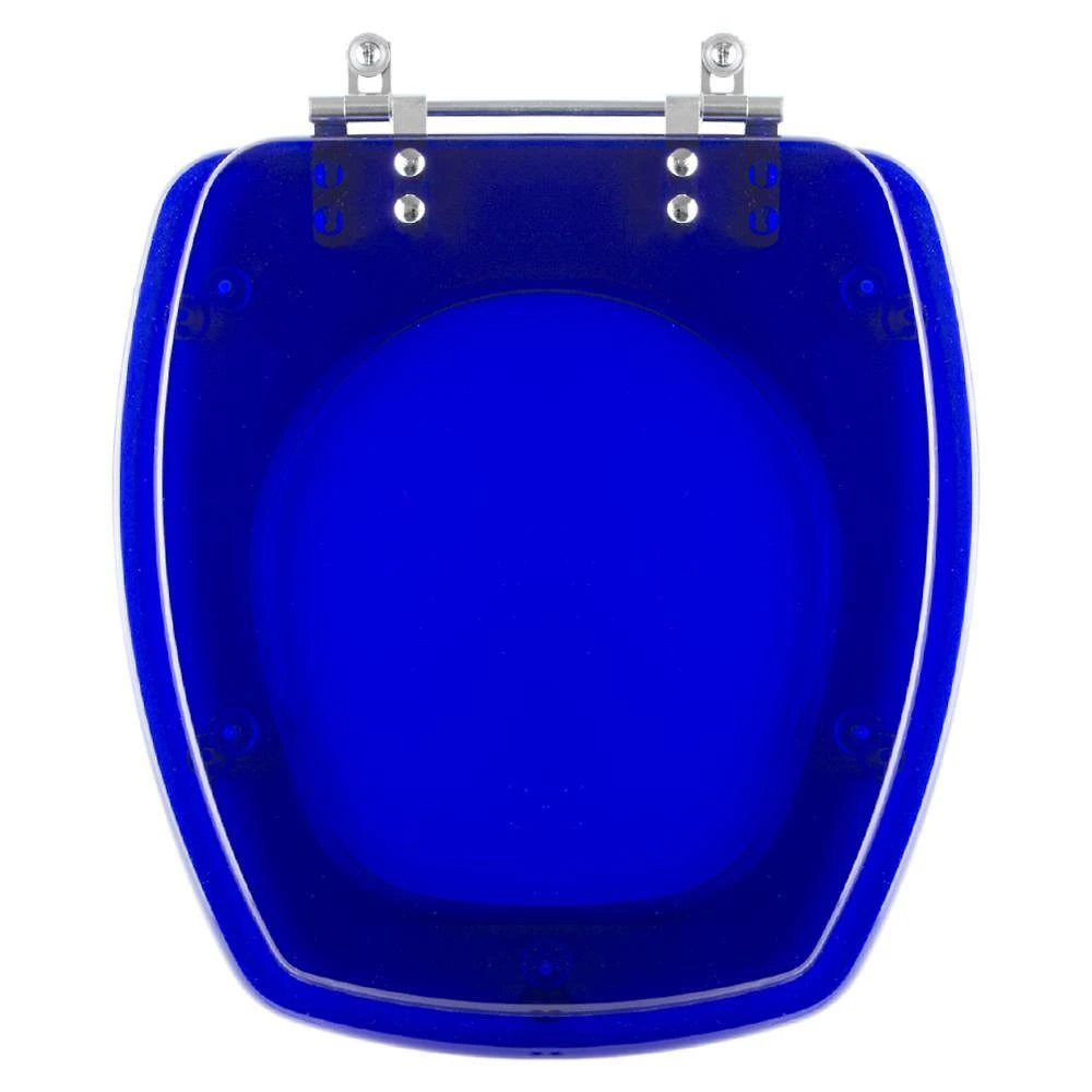 Assento Sanitário Poliester Thema Azul Transparente Para Vaso Incepa