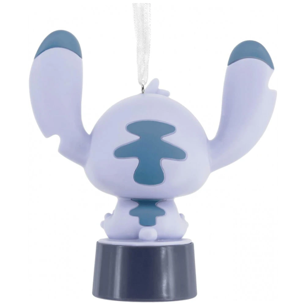 Enfeite Natalino Hallmark Disney Stitch Natalino Azul Fosco, PVC Inquebrável, 9 x 9 x 5,7cm