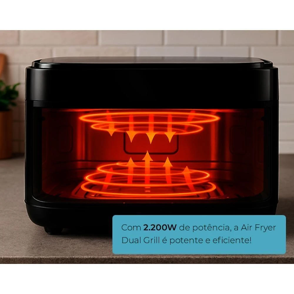 Air Fryer sem Óleo Dual Grill Tramontina 4L 2200W Preto 220V